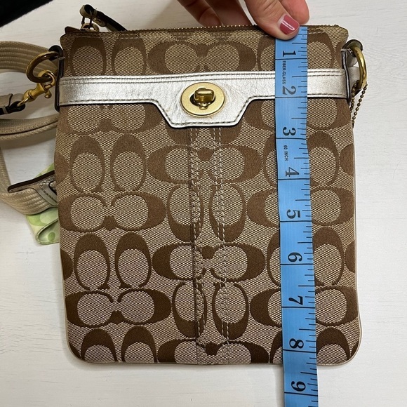 Coach Canvas Crossbody With Scarf & Silver Leather Detail - Picture 13 of 16